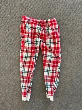 Red & White Plaid Cozy Jogger Pants men’s large tall old navy